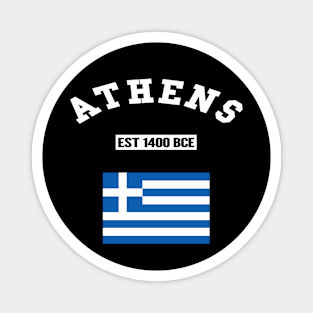 🏺 Athens Greece Strong, Greek Flag, Est 1400 BCE, City Pride Magnet